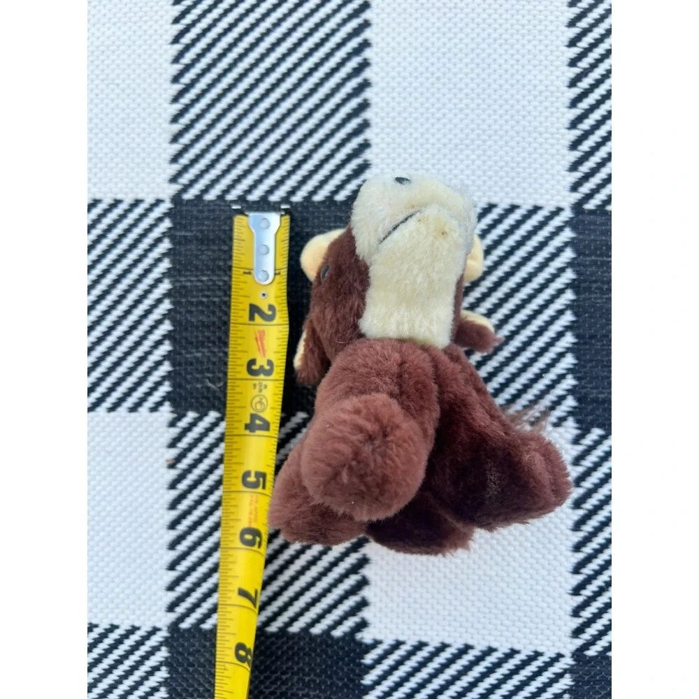 Vintage Russ Berrie Bull Plush Stuffed Animal Brown Cream Farm Toy